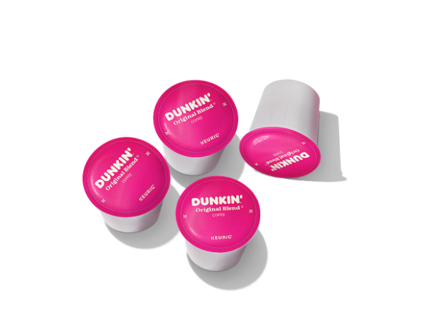 Four Dunkin' coffee pods